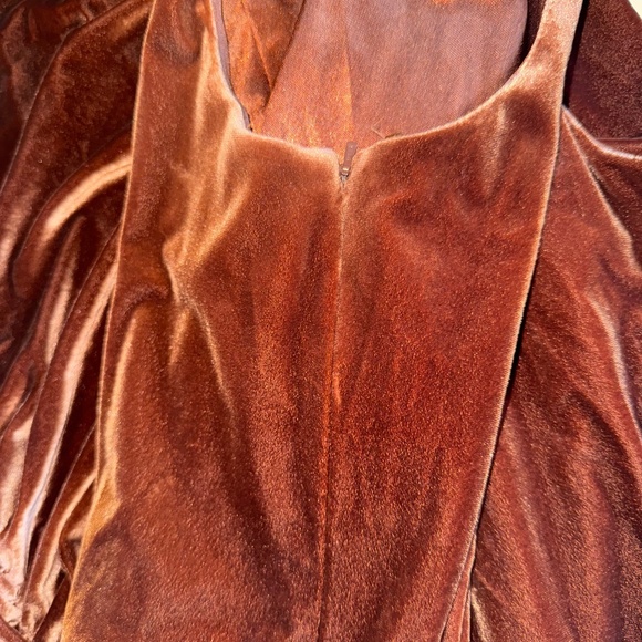 REVELRY Beck Velvet Dress RUST Full Length Party Portraits Wedding FALL sz 20 - Picture 8 of 10